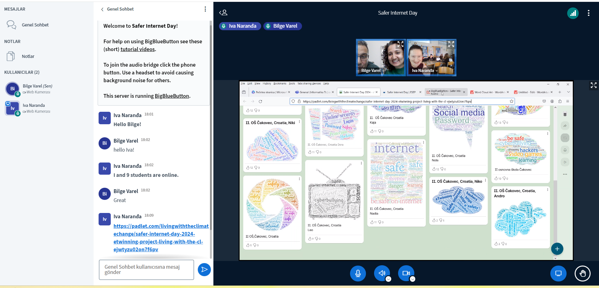online susret - Dan sigurnijeg interneta - eTwinning projekt Living with the Climate Change